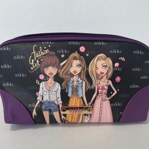 NIKKY Nicole Lee Cosmetic Makeup Bag Fashion Girl Big Eye Girls Best Friends BFF